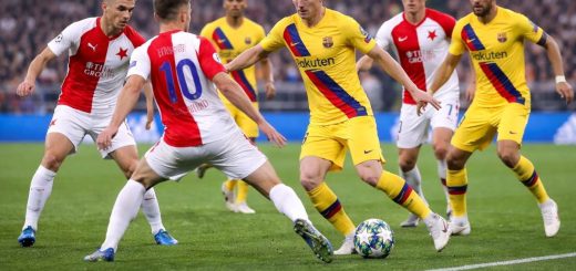 slavia praha vs barcelona UEFA match action