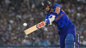 abhishek sharma playing an attacking cricket shot