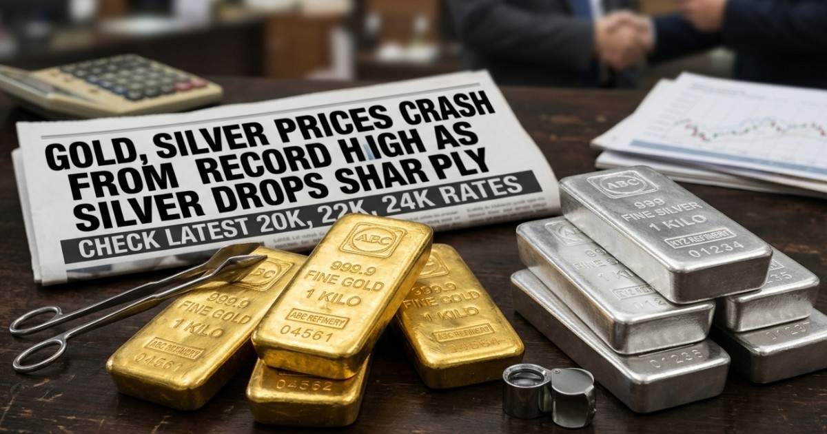 Gold silver price crash from record highs